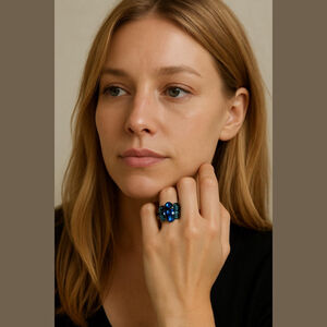 Unbranded Ring Women's One Size Blue Green Gemstone